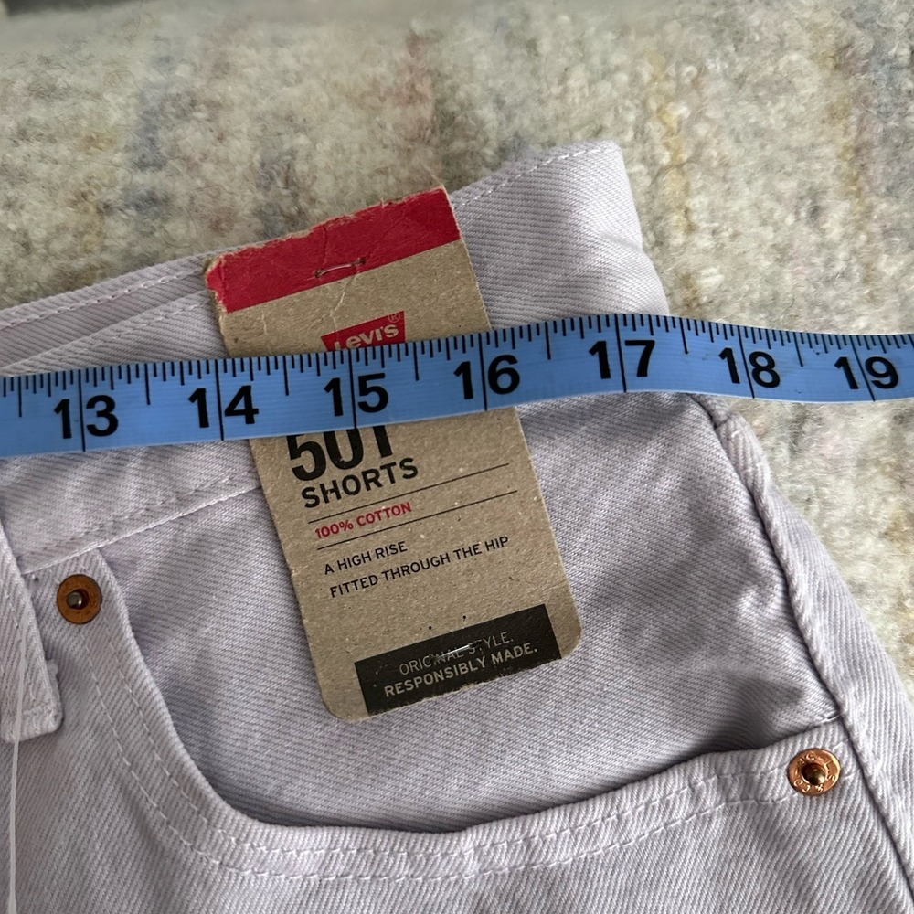 NWT Levis 501 Cut Off Shorts Womens Size 33 Lavender Purple High Rise Button Fly - Picture 5 of 7